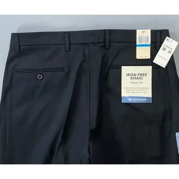 Dockers Non-Iron Khaki Classic Fit Stretch Chino Pants. Black, Men's 36X31. NWT! - Picture 7 of 7